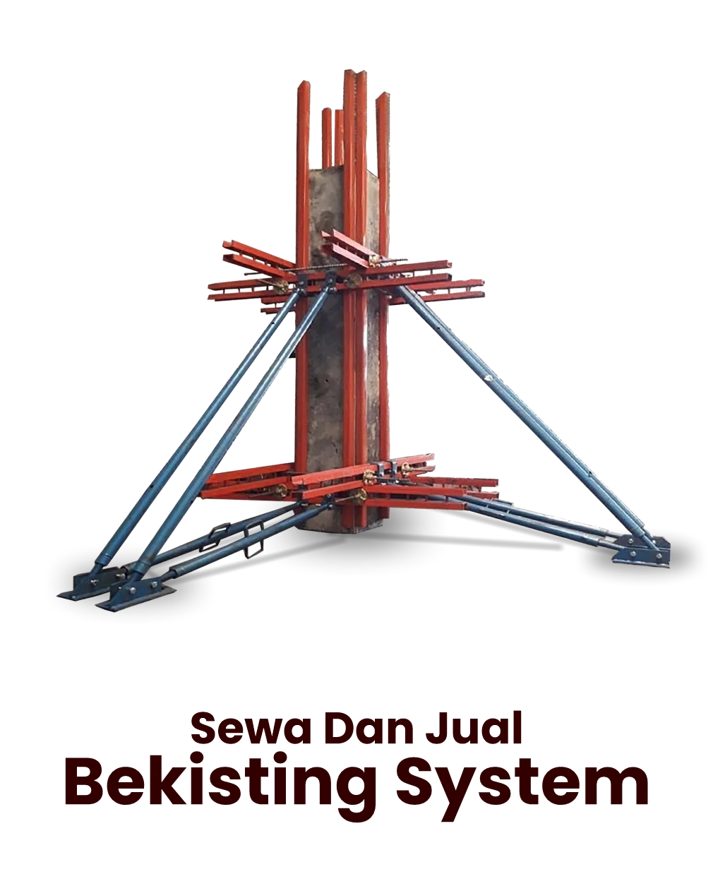 Bekisting sistem dari baja dan aluminium untuk pengecoran struktur beton proyek konstruksi