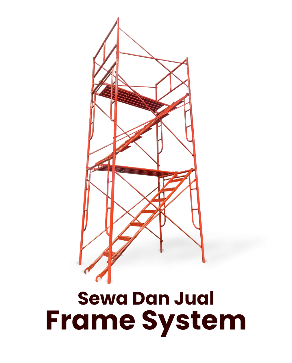 Scaffolding main frame merah yang kuat dan stabil untuk konstruksi bertingkat