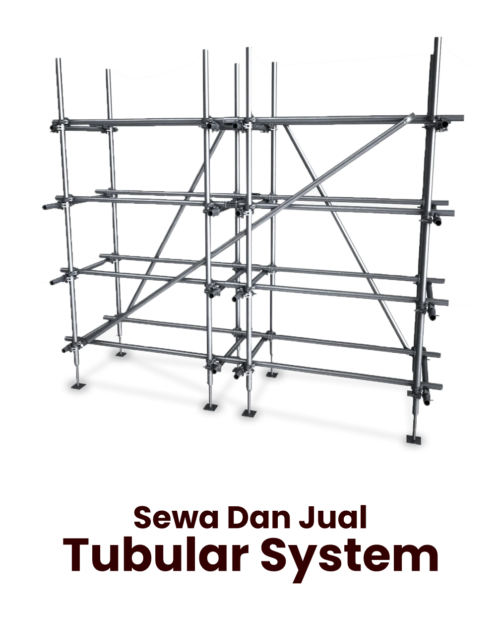 Struktur scaffolding tubular menggunakan pipa baja untuk proyek konstruksi fleksibel