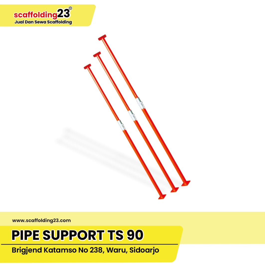 Pipa Support scaffolding untuk penguncian tie rod pada sistem bekisting