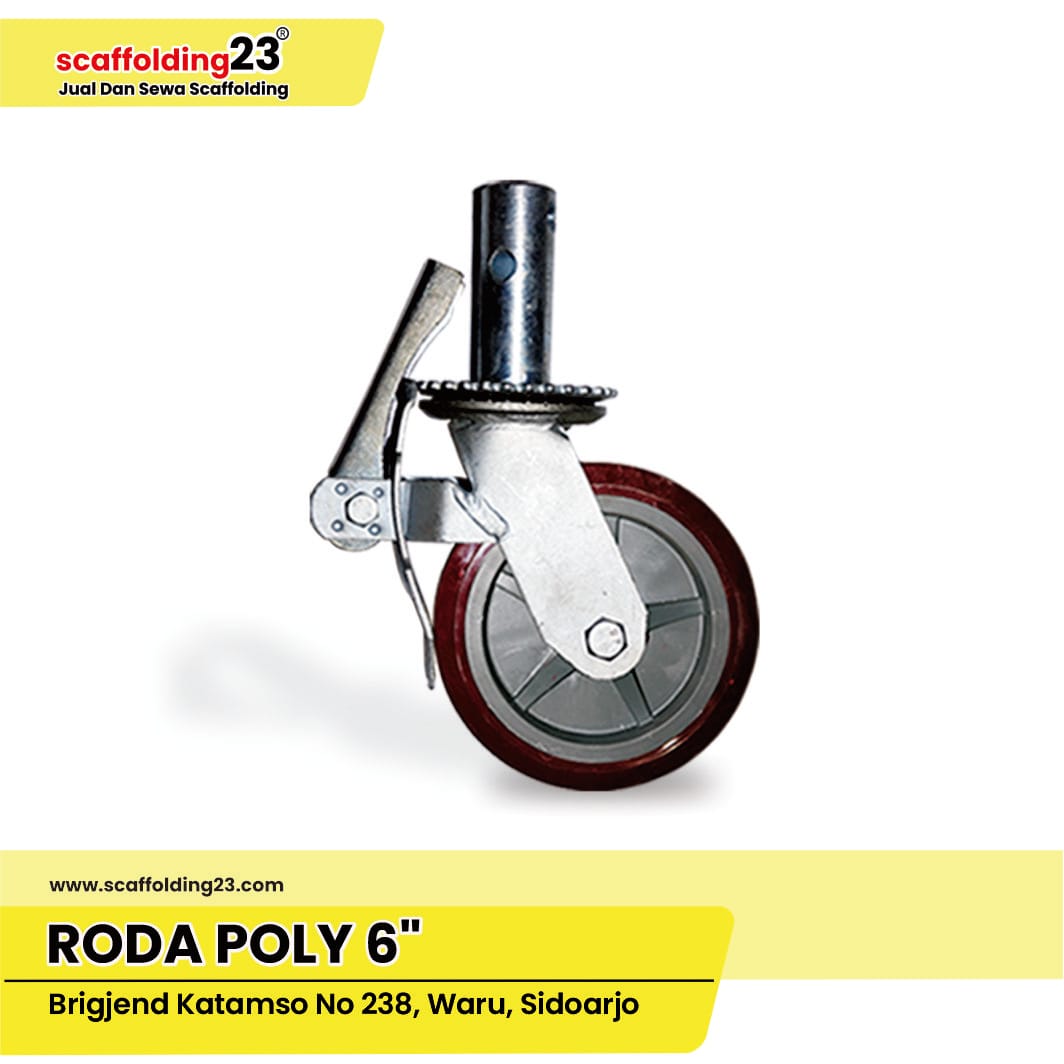 Roda scaffolding di Surabaya untuk proyek bangunan bertingkat – kuat, stabil, dan mudah dipasang.