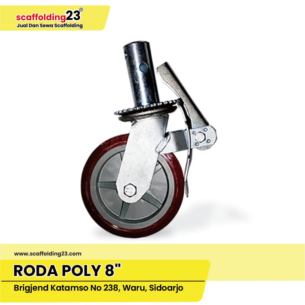 Roda scaffolding di Surabaya untuk proyek bangunan bertingkat – kuat, stabil, dan mudah dipasang.